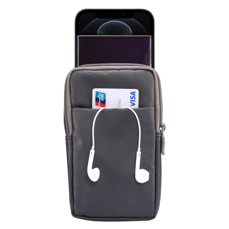 Sports Leisure Drawstring  Horizontal Plate Hanging Waist Phone Waist Pack Leather Case, Suitable for 6.7-6.9 inch Smartphones