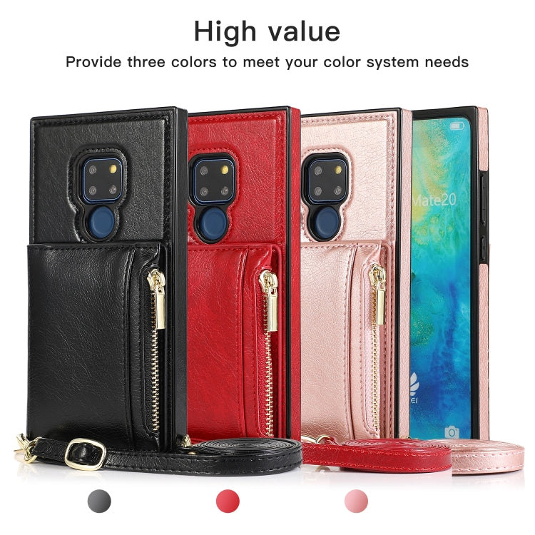 Square Zipper Wallet Bag TPU+PU Back Cover Case with Holder & Card Slots & Wallet & Cross-body Strap, For Huawei Mate 20, For Huawei Mate 20 Lite, For Huawei Mate 20 Pro, For Huawei Mate 30, For Huawei P30, For Huawei P30 Pro, For Huawei P30 Lite      ...