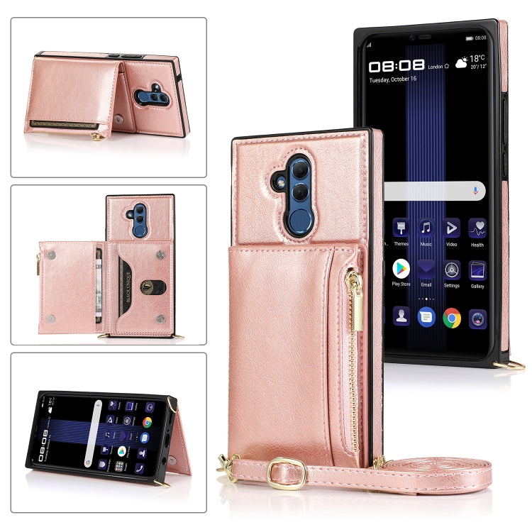 Square Zipper Wallet Bag TPU+PU Back Cover Case with Holder & Card Slots & Wallet & Cross-body Strap, For Huawei Mate 20, For Huawei Mate 20 Lite, For Huawei Mate 20 Pro, For Huawei Mate 30, For Huawei P30, For Huawei P30 Pro, For Huawei P30 Lite      ...