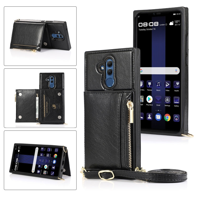Square Zipper Wallet Bag TPU+PU Back Cover Case with Holder & Card Slots & Wallet & Cross-body Strap, For Huawei Mate 20, For Huawei Mate 20 Lite, For Huawei Mate 20 Pro, For Huawei Mate 30, For Huawei P30, For Huawei P30 Pro, For Huawei P30 Lite      ...