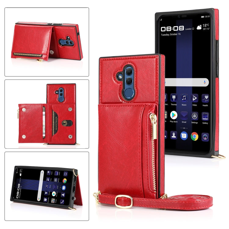 Square Zipper Wallet Bag TPU+PU Back Cover Case with Holder & Card Slots & Wallet & Cross-body Strap, For Huawei Mate 20, For Huawei Mate 20 Lite, For Huawei Mate 20 Pro, For Huawei Mate 30, For Huawei P30, For Huawei P30 Pro, For Huawei P30 Lite      ...