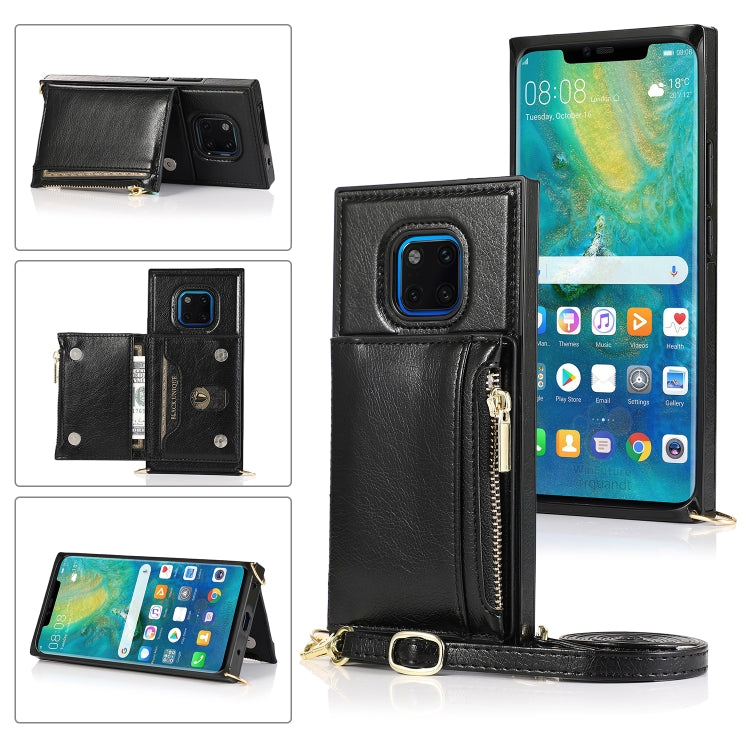 Square Zipper Wallet Bag TPU+PU Back Cover Case with Holder & Card Slots & Wallet & Cross-body Strap, For Huawei Mate 20, For Huawei Mate 20 Lite, For Huawei Mate 20 Pro, For Huawei Mate 30, For Huawei P30, For Huawei P30 Pro, For Huawei P30 Lite      ...