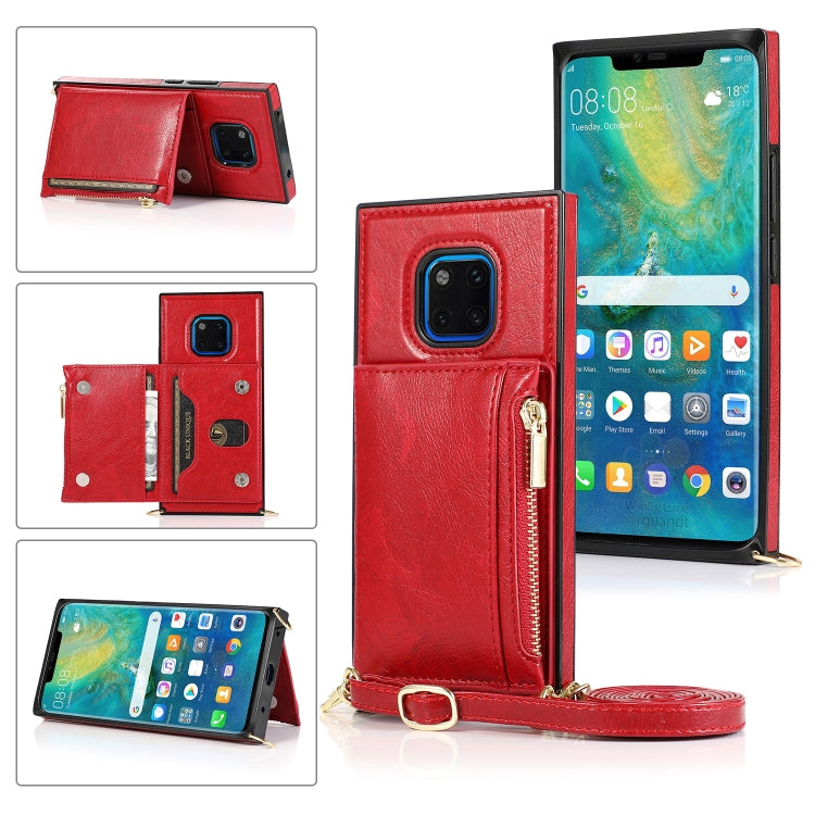 Square Zipper Wallet Bag TPU+PU Back Cover Case with Holder & Card Slots & Wallet & Cross-body Strap, For Huawei Mate 20, For Huawei Mate 20 Lite, For Huawei Mate 20 Pro, For Huawei Mate 30, For Huawei P30, For Huawei P30 Pro, For Huawei P30 Lite      ...