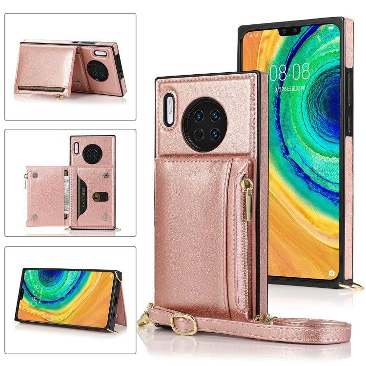 Square Zipper Wallet Bag TPU+PU Back Cover Case with Holder & Card Slots & Wallet & Cross-body Strap, For Huawei Mate 20, For Huawei Mate 20 Lite, For Huawei Mate 20 Pro, For Huawei Mate 30, For Huawei P30, For Huawei P30 Pro, For Huawei P30 Lite      ...