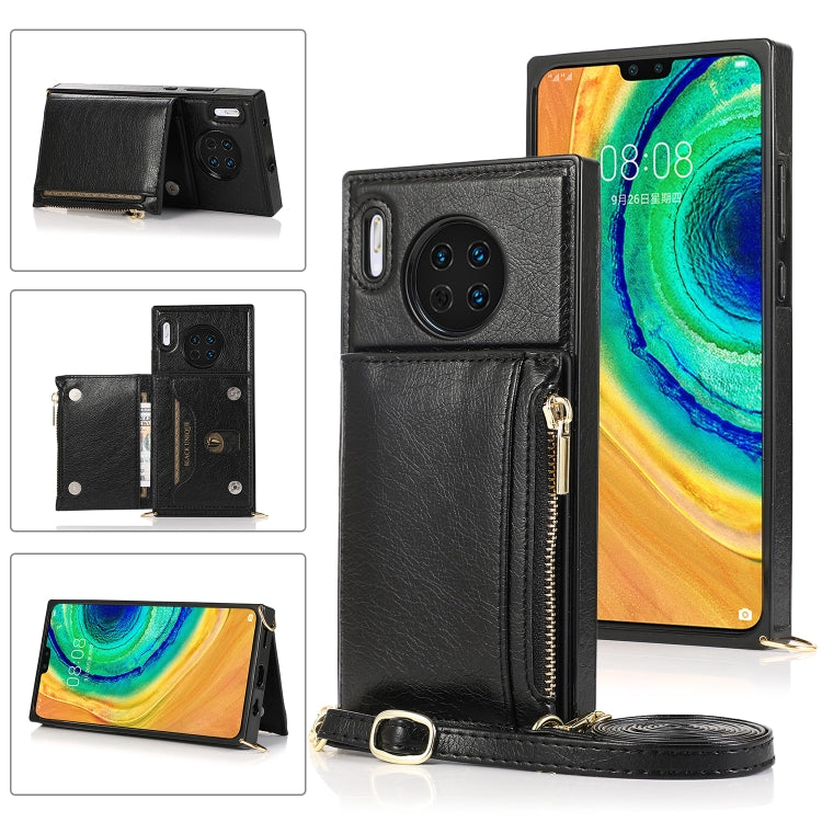Square Zipper Wallet Bag TPU+PU Back Cover Case with Holder & Card Slots & Wallet & Cross-body Strap, For Huawei Mate 20, For Huawei Mate 20 Lite, For Huawei Mate 20 Pro, For Huawei Mate 30, For Huawei P30, For Huawei P30 Pro, For Huawei P30 Lite      ...
