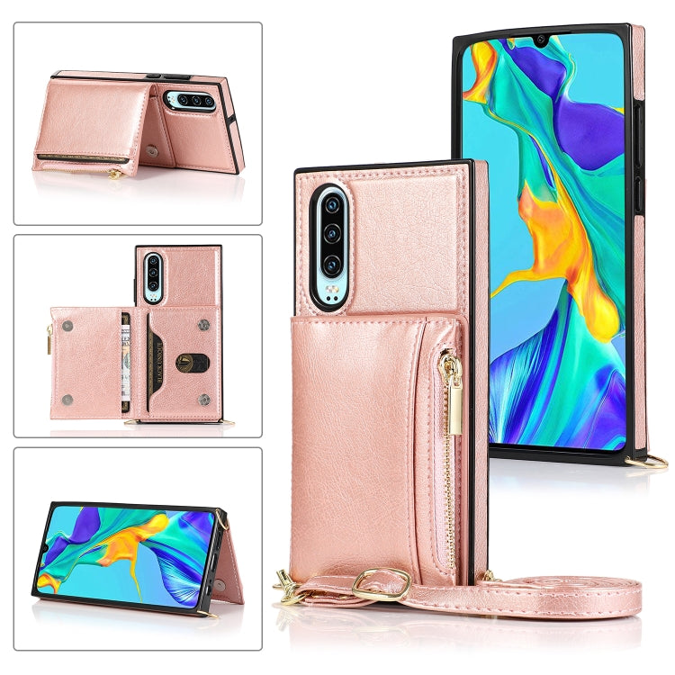 Square Zipper Wallet Bag TPU+PU Back Cover Case with Holder & Card Slots & Wallet & Cross-body Strap, For Huawei Mate 20, For Huawei Mate 20 Lite, For Huawei Mate 20 Pro, For Huawei Mate 30, For Huawei P30, For Huawei P30 Pro, For Huawei P30 Lite      ...