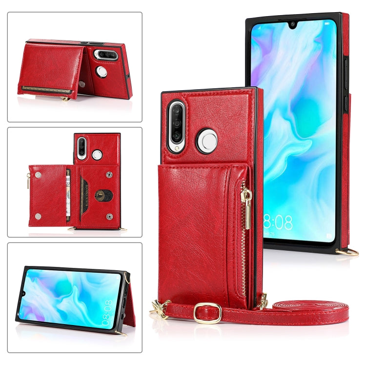 Square Zipper Wallet Bag TPU+PU Back Cover Case with Holder & Card Slots & Wallet & Cross-body Strap, For Huawei Mate 20, For Huawei Mate 20 Lite, For Huawei Mate 20 Pro, For Huawei Mate 30, For Huawei P30, For Huawei P30 Pro, For Huawei P30 Lite      ...