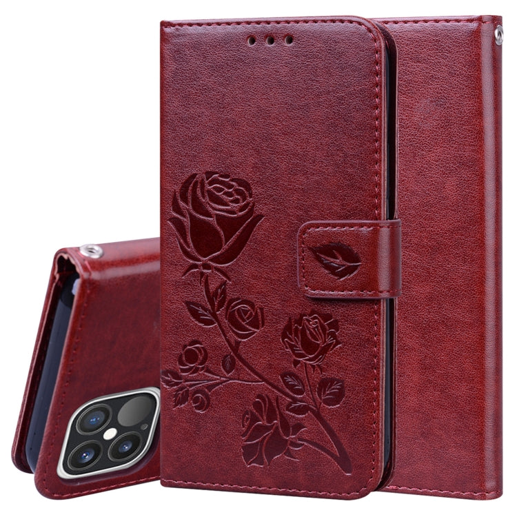 Rose Embossed Horizontal Flip PU Leather Case with Holder & Card Slots & Wallet, For iPhone 12, For iPhone 12 Pro, For iPhone 12 Pro Max