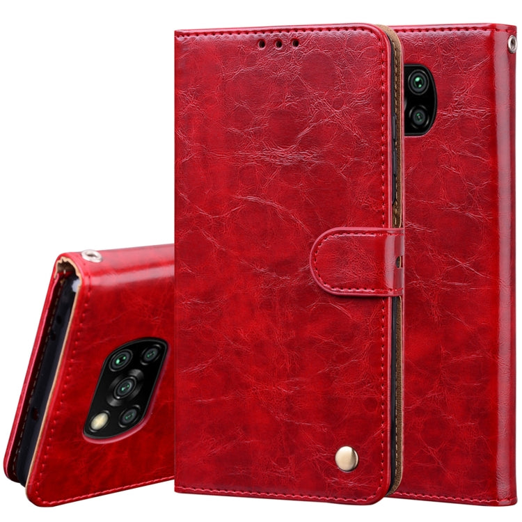 Business Style Oil Wax Texture Horizontal Flip Leather Case, with Holder & Card Slots & Wallet, For Xiaomi Redmi 9, For Xiaomi Redmi 9A, For Xiaomi Redmi 9C, For Xiaomi Poco X3 NFC