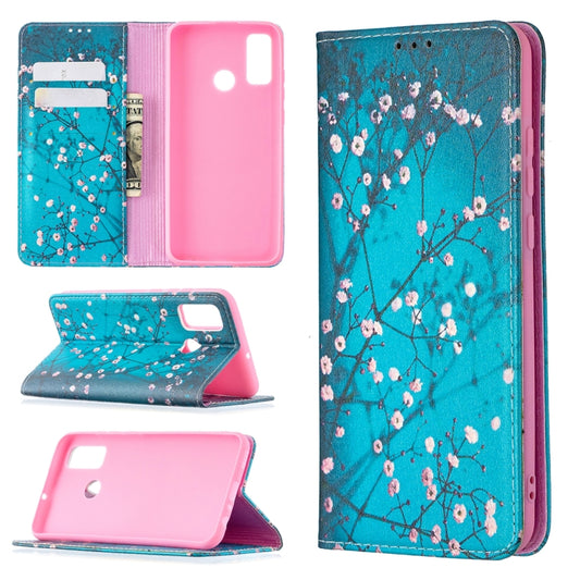 Colored Drawing Pattern Invisible Magnetic Horizontal Flip PU Leather Case with Holder & Card Slots & Wallet, For Huawei P smart 2020, For Huawei P smart Z, For Huawei Y5p, For Huawei Y5 (2019), For Huawei Y6 (2019)