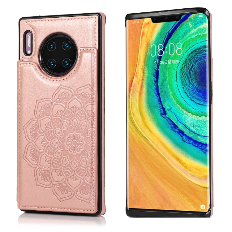 Double Buckle Mandala Pattern PU+TPU Protective Case with Card Slots & Holder & Photo Frame, For Huawei Mate 20, For Huawei Mate 20 Lite, For Huawei Mate 20 Pro, For Huawei Mate 30, For Huawei Mate 30 Pro, For Huawei P30, For Huawei P30 Lite           ...