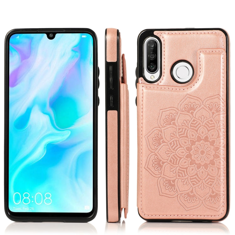 Double Buckle Mandala Pattern PU+TPU Protective Case with Card Slots & Holder & Photo Frame, For Huawei Mate 20, For Huawei Mate 20 Lite, For Huawei Mate 20 Pro, For Huawei Mate 30, For Huawei Mate 30 Pro, For Huawei P30, For Huawei P30 Lite           ...
