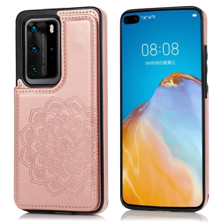 Double Buckle Mandala Pattern PU+TPU Protective Case with Card Slots & Holder & Photo Frame, For Huawei Mate 20, For Huawei Mate 20 Lite, For Huawei Mate 20 Pro, For Huawei Mate 30, For Huawei Mate 30 Pro, For Huawei P30, For Huawei P30 Lite           ...