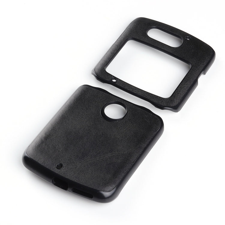 Two-color Cowhide Texture Top-grain Leather Shockproof Protective Case, For Motorola Moto Razr 5G