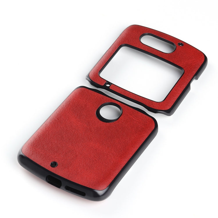 Two-color Cowhide Texture Top-grain Leather Shockproof Protective Case, For Motorola Moto Razr 5G