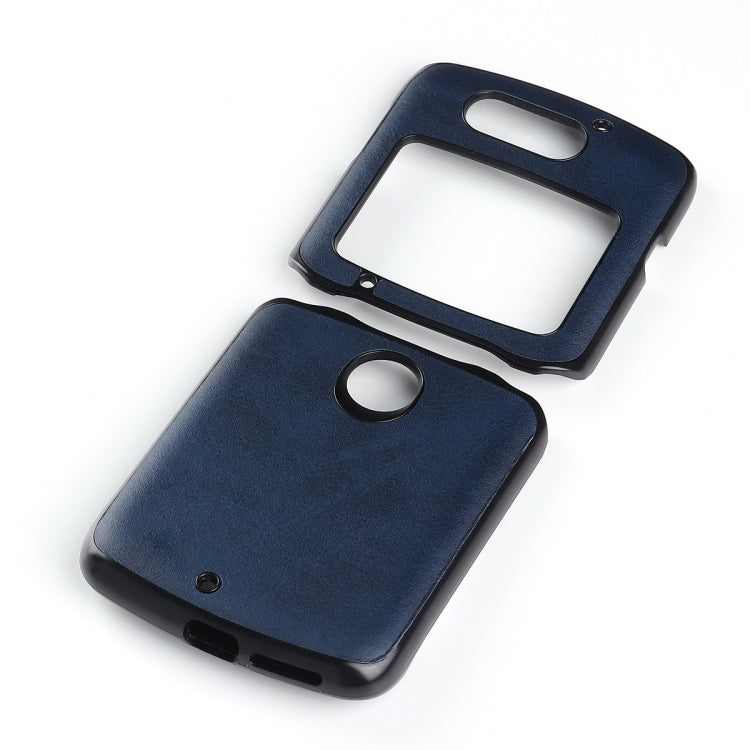 Two-color Cowhide Texture Top-grain Leather Shockproof Protective Case, For Motorola Moto Razr 5G