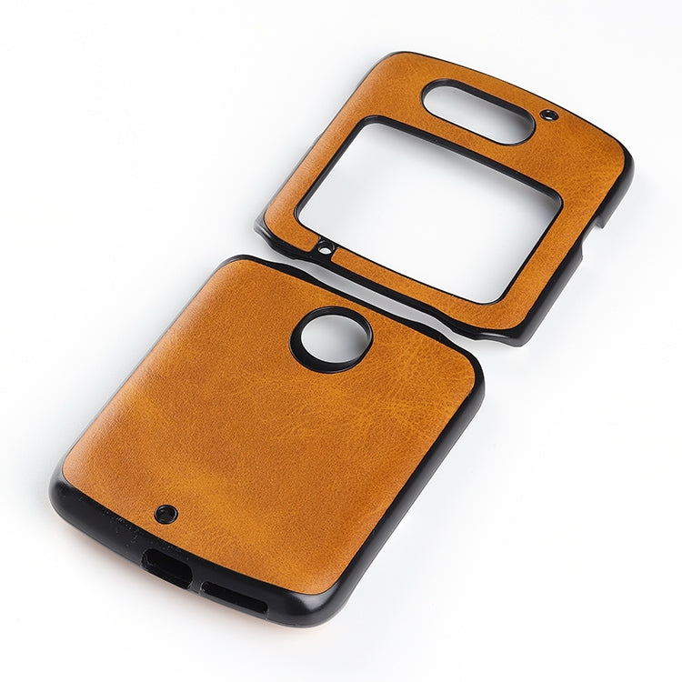 Two-color Cowhide Texture Top-grain Leather Shockproof Protective Case, For Motorola Moto Razr 5G