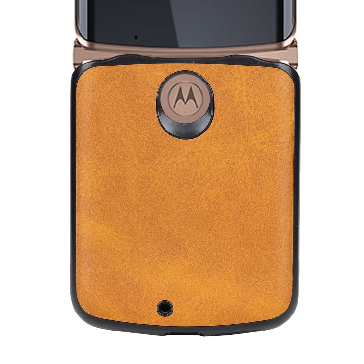 Two-color Cowhide Texture Top-grain Leather Shockproof Protective Case, For Motorola Moto Razr 5G