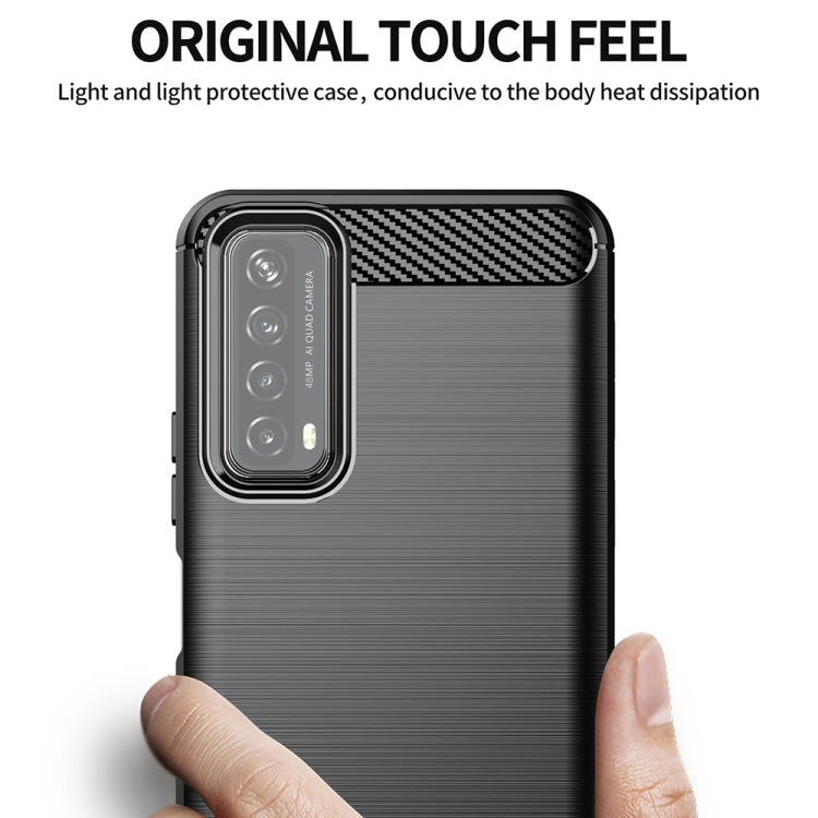 Brushed Texture Carbon Fiber TPU Case, For Huawei P Smart 2021, For Huawei Honor 30S, For Huawei Mate 40 Pro, For Huawei Mate 40, For Huawei Honor 9X Lite