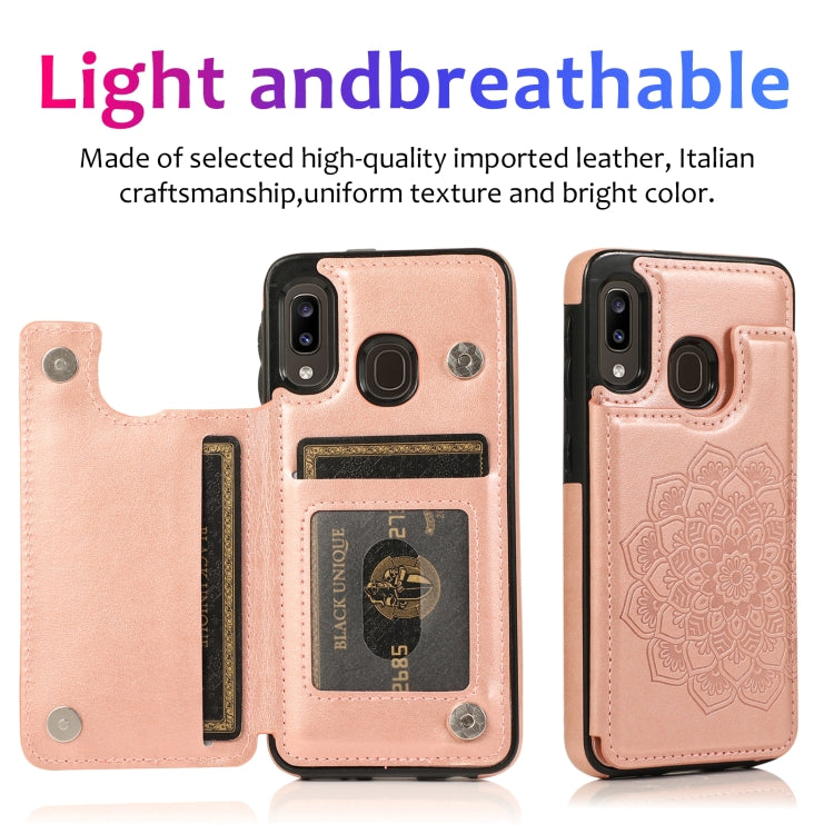 Double Buckle Mandala Pattern PU+TPU Protective Case with Card Slots & Holder & Photo Frame, For Samsung Galaxy A10e / A20e, For Samsung Galaxy A20 / A30, For Samsung Galaxy A50 / A50s, For Samsung Galaxy A51, For Samsung Galaxy A70                    ...