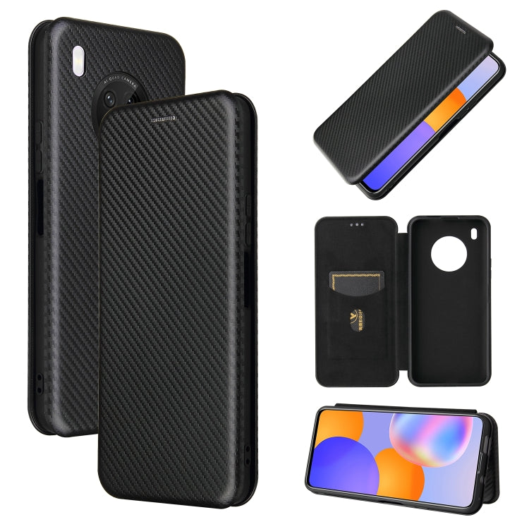 Carbon Fiber Texture Magnetic Horizontal Flip TPU + PC + PU Leather Case with Card Slot, For Huawei Y9a, For Huawei nova 8 SE, For Huawei Honor 10X Lite, For Samsung Galaxy A12 / M12, For Samsung Galaxy A32 5G, For Samsung Galaxy S30                   ...