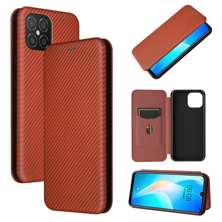 Carbon Fiber Texture Magnetic Horizontal Flip TPU + PC + PU Leather Case with Card Slot, For Huawei Y9a, For Huawei nova 8 SE, For Huawei Honor 10X Lite, For Samsung Galaxy A12 / M12, For Samsung Galaxy A32 5G, For Samsung Galaxy S30                   ...