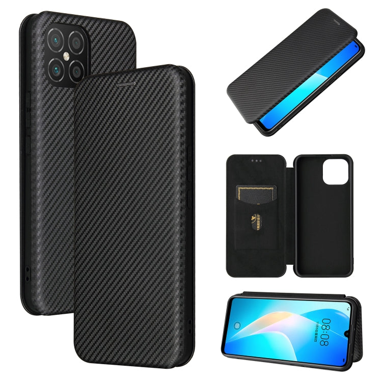 Carbon Fiber Texture Magnetic Horizontal Flip TPU + PC + PU Leather Case with Card Slot, For Huawei Y9a, For Huawei nova 8 SE, For Huawei Honor 10X Lite, For Samsung Galaxy A12 / M12, For Samsung Galaxy A32 5G, For Samsung Galaxy S30                   ...