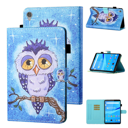 Colored Drawing Stitching Horizontal Flip Leather Case TPU Bottom Case with Holder & Card Slots & Anti-skid Strip & Pen Slot, For Lenovo Tab M10 HD 2nd Gen TB-X306X