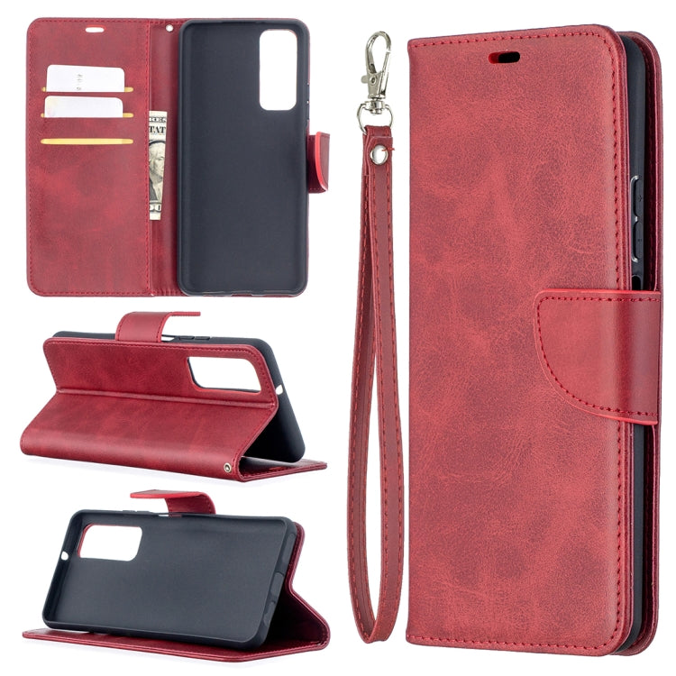 Retro Lambskin Texture Pure Color Horizontal Flip PU Leather Case with Holder & Card Slots & Wallet & Lanyard, For Huawei P smart 2021 / Y7a, For Samsung Galaxy A12