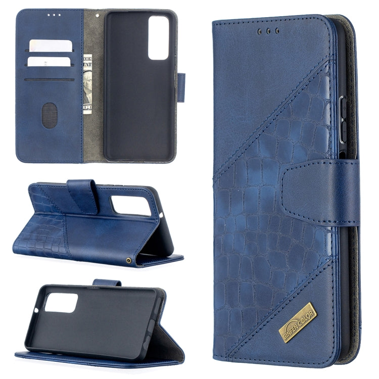 Matching Color Crocodile Texture Horizontal Flip PU Leather Case with Wallet & Holder & Card Slots, For Huawei P smart 2021 / Y7a, For Samsung Galaxy A12