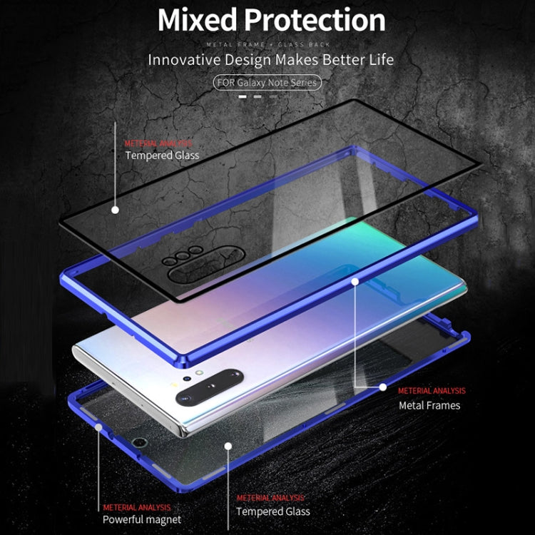 Magnetic Metal Frame Double-sided Tempered Glass Case, For Samsung Galaxy Note10