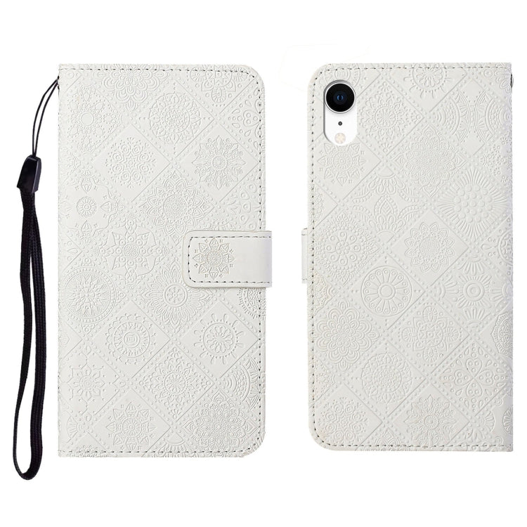 Ethnic Style Embossed Pattern Horizontal Flip Leather Case with Holder & Card Slots & Wallet & Lanyard, For iPhone 12, For iPhone 12 Mini, For iPhone 12 Pro Max, For iPhone SE 2022 / SE 2020 / 8 / 7, For iPhone XR, For iPhone XS Max
