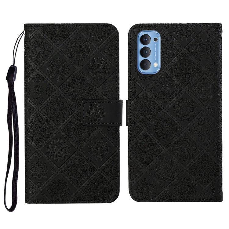 Ethnic Style Embossed Pattern Horizontal Flip Leather Case with Holder & Card Slots & Wallet & Lanyard, For OPPO Reno3, For OPPO Reno4, For OPPO Reno4 Lite, For OPPO Reno4 Pro