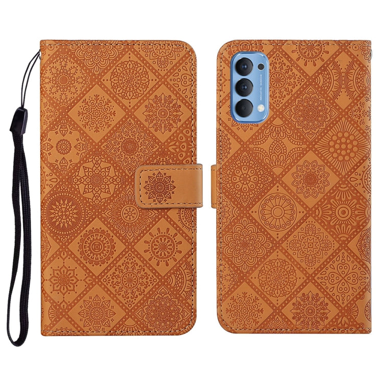 Ethnic Style Embossed Pattern Horizontal Flip Leather Case with Holder & Card Slots & Wallet & Lanyard, For OPPO Reno3, For OPPO Reno4, For OPPO Reno4 Lite, For OPPO Reno4 Pro