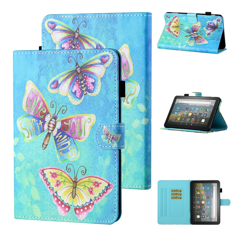 Coloured Drawing Stitching Horizontal Flip Leather Case with Holder & Card Slot & Sleep / Wake-up Function, For Amazon Kindle Fire HD8 (2020), For Amazon Kindle Fire HD10 2015 / 2017 / 2019, For Amazon Kindle Fire HD8 2016 / 2017 / 2018                ...