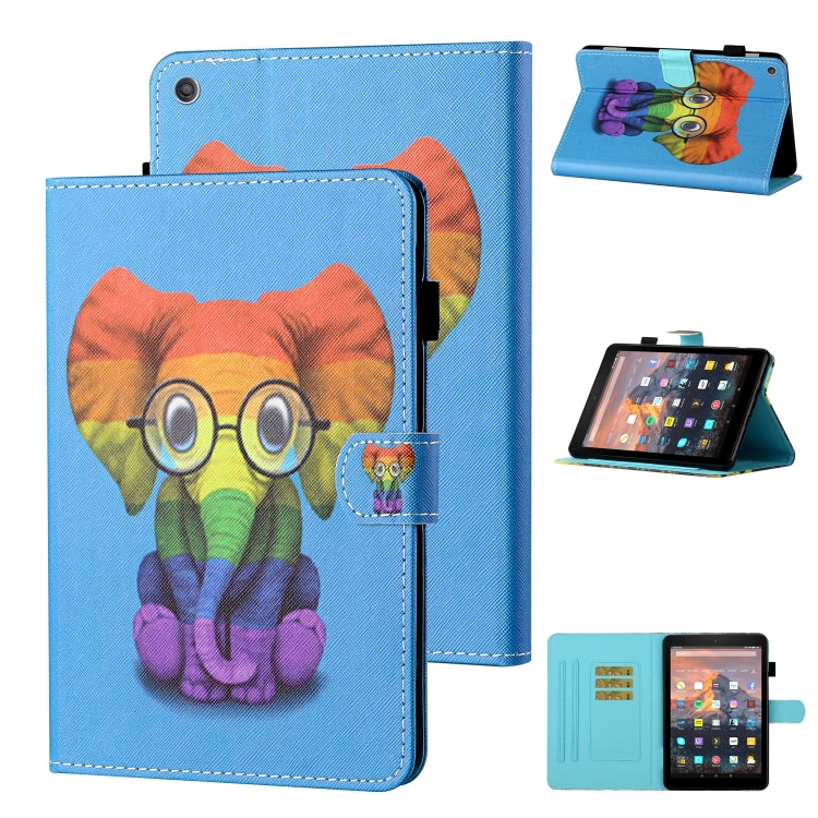 Coloured Drawing Stitching Horizontal Flip Leather Case with Holder & Card Slot & Sleep / Wake-up Function, For Amazon Kindle Fire HD8 (2020), For Amazon Kindle Fire HD10 2015 / 2017 / 2019, For Amazon Kindle Fire HD8 2016 / 2017 / 2018                ...