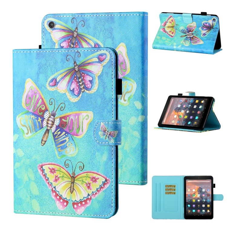 Coloured Drawing Stitching Horizontal Flip Leather Case with Holder & Card Slot & Sleep / Wake-up Function, For Amazon Kindle Fire HD8 (2020), For Amazon Kindle Fire HD10 2015 / 2017 / 2019, For Amazon Kindle Fire HD8 2016 / 2017 / 2018                ...
