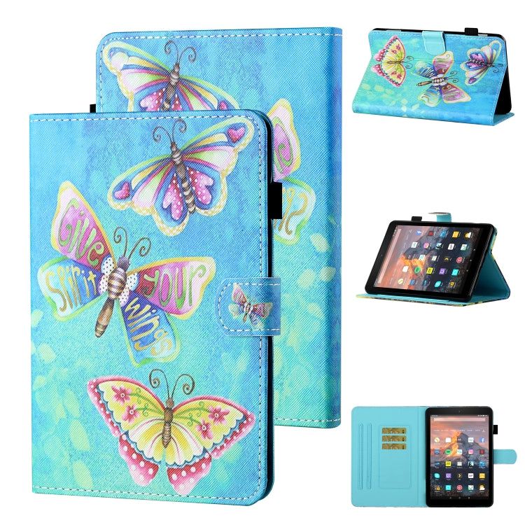Coloured Drawing Stitching Horizontal Flip Leather Case with Holder & Card Slot & Sleep / Wake-up Function, For Amazon Kindle Fire HD8 (2020), For Amazon Kindle Fire HD10 2015 / 2017 / 2019, For Amazon Kindle Fire HD8 2016 / 2017 / 2018                ...