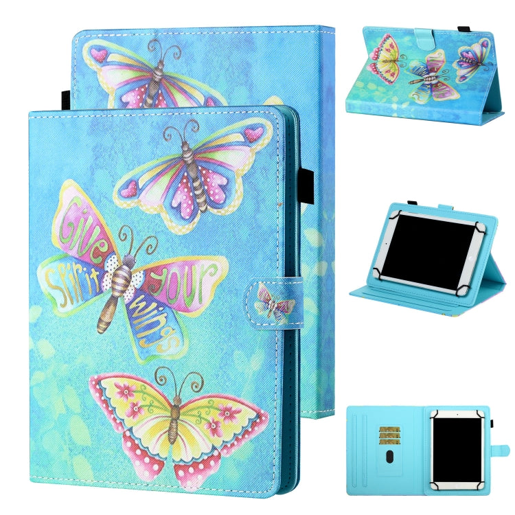 Universal Coloured Drawing Stitching Horizontal Flip Leather Case with Holder & Card Slot, For 7 inch Tablet, For 8 inch Tablet, For 10 inch Tablet