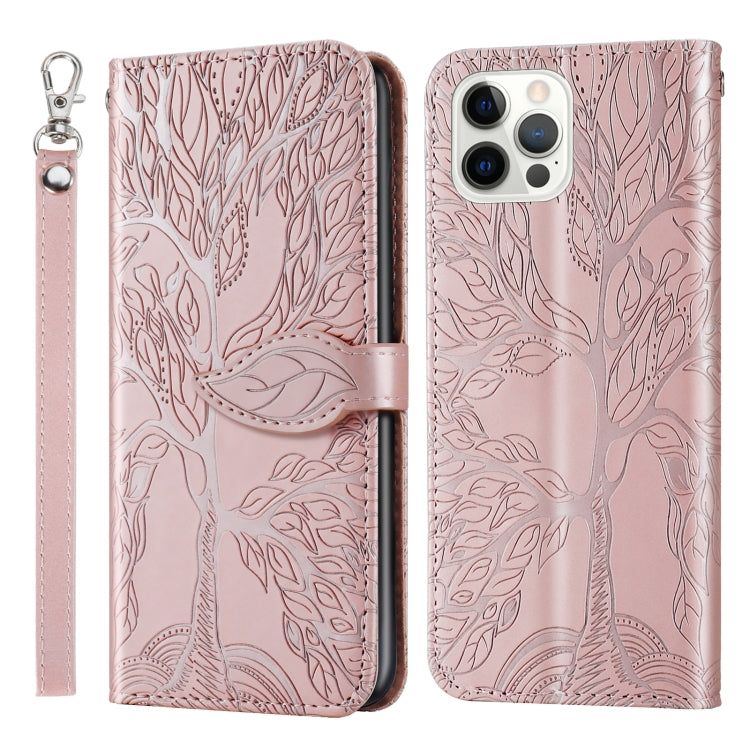 Life of Tree Embossing Pattern Horizontal Flip Leather Case with Holder & Card Slot & Wallet & Photo Frame & Lanyard, For iPhone 12 Pro Max, For iPhone X / XS, For iPhone XR, For iPhone XS Max