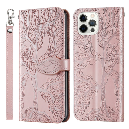 Life of Tree Embossing Pattern Horizontal Flip Leather Case with Holder & Card Slot & Wallet & Photo Frame & Lanyard, For iPhone 12 Pro Max, For iPhone X / XS, For iPhone XR, For iPhone XS Max