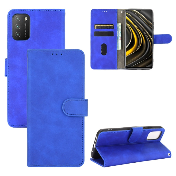 Solid Color Skin Feel Magnetic Buckle Horizontal Flip Calf Texture PU Leather Case with Holder & Card Slots & Wallet, For Samsung Galaxy A02s, For Xiaomi Poco M3