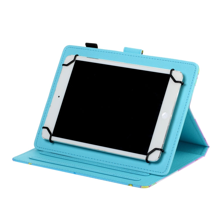 Sewing Thread Horizontal Painted Flat Leather Case with Pen Cover & Anti Skid Strip & Card Slot & Holder, For 7 inch Tablet PC Universal, For 8 inch Tablet PC Universal, For 10 inch Tablet PC Universal, For Huawei MediaPad T5 10 inch