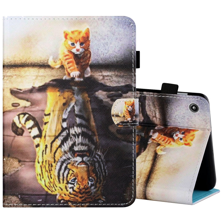 Sewing Thread Horizontal Painted Flat Leather Case with Pen Cover & Anti Skid Strip & Card Slot & Holder, For Amazon Kindle Fire 7 2019 / 2017 / 2015, For Samsung Galaxy Tab A 10.1 (2019) T510 / T515, For Samsung Galaxy Tab A 8.0 (2019) T290 / T295
