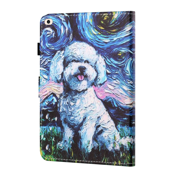 Sewing Thread Horizontal Painted Flat Leather Case with Pen Cover & Anti Skid Strip & Card Slot & Holder & Sleep / Wake-up Function, For iPad Mini 5 / 4 / 3 / 2 / 1, For iPad 10.2 / iPad Air 10.5 (2019), For iPad Pro 11 inch (2020) / (2018), For iPad Air