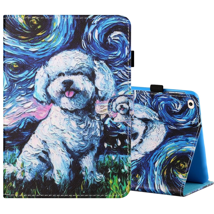 Sewing Thread Horizontal Painted Flat Leather Case with Pen Cover & Anti Skid Strip & Card Slot & Holder & Sleep / Wake-up Function, For iPad Mini 5 / 4 / 3 / 2 / 1, For iPad 10.2 / iPad Air 10.5 (2019), For iPad Pro 11 inch (2020) / (2018), For iPad Air