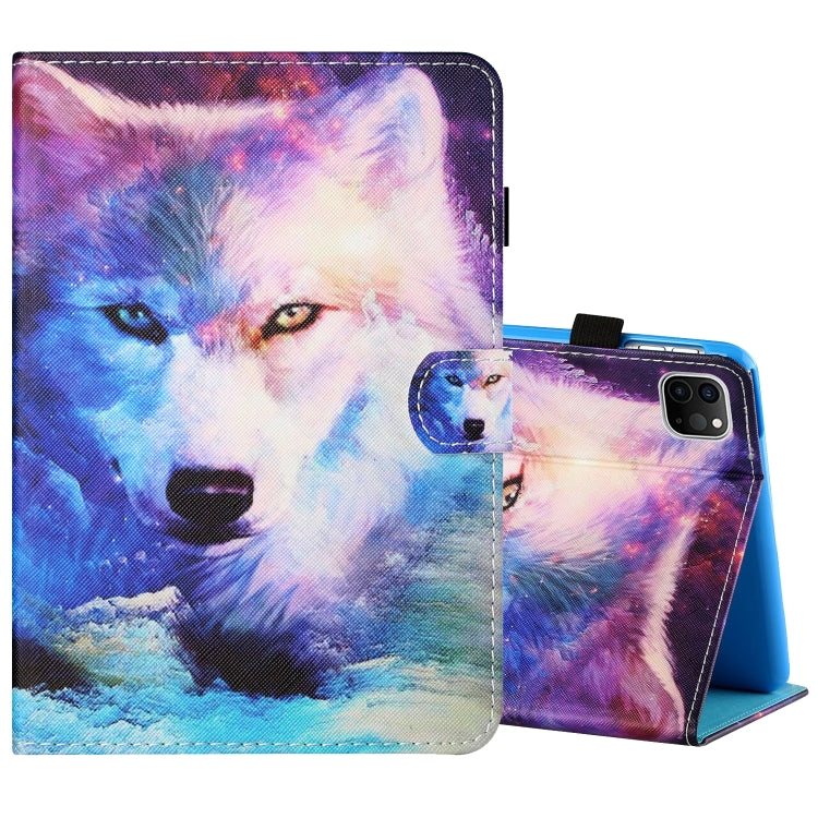 Sewing Thread Horizontal Painted Flat Leather Case with Pen Cover & Anti Skid Strip & Card Slot & Holder & Sleep / Wake-up Function, For iPad Mini 5 / 4 / 3 / 2 / 1, For iPad 10.2 / iPad Air 10.5 (2019), For iPad Pro 11 inch (2020) / (2018), For iPad Air