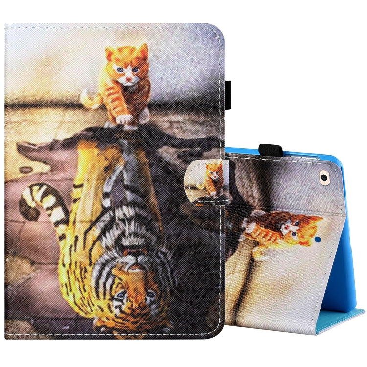 Sewing Thread Horizontal Painted Flat Leather Case with Pen Cover & Anti Skid Strip & Card Slot & Holder & Sleep / Wake-up Function, For iPad Mini 5 / 4 / 3 / 2 / 1, For iPad 10.2 / iPad Air 10.5 (2019), For iPad Pro 11 inch (2020) / (2018), For iPad Air
