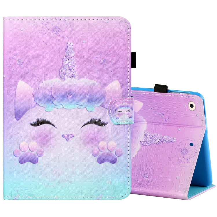 Sewing Thread Horizontal Painted Flat Leather Case with Pen Cover & Anti Skid Strip & Card Slot & Holder & Sleep / Wake-up Function, For iPad Mini 5 / 4 / 3 / 2 / 1, For iPad 10.2 / iPad Air 10.5 (2019), For iPad Pro 11 inch (2020) / (2018), For iPad Air