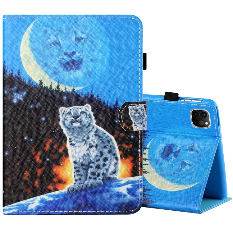 Sewing Thread Horizontal Painted Flat Leather Case with Pen Cover & Anti Skid Strip & Card Slot & Holder & Sleep / Wake-up Function, For iPad Air 2, For  iPad 9.7 (2018) / (2017), For iPad Air 2022 / 2020 10.9